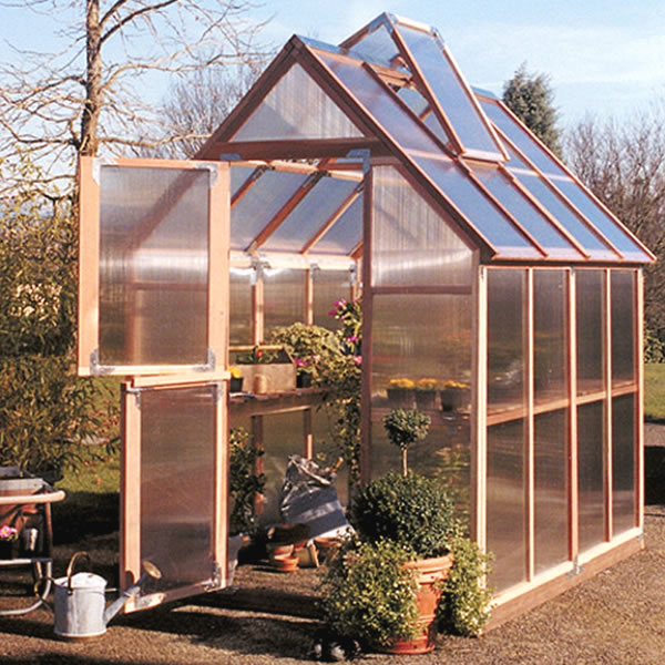 Sunshine 6' Wide Redwood Greenhouses - 25951