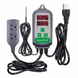 K Kontrol, Economy Portable Greenhouse Thermostat, Fahrenheit and  Centigrade Pre-Wired Temperature Controller Gray