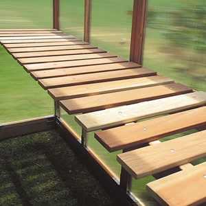 Redwood Benches for 8' Wide Sunshine Greenhouses